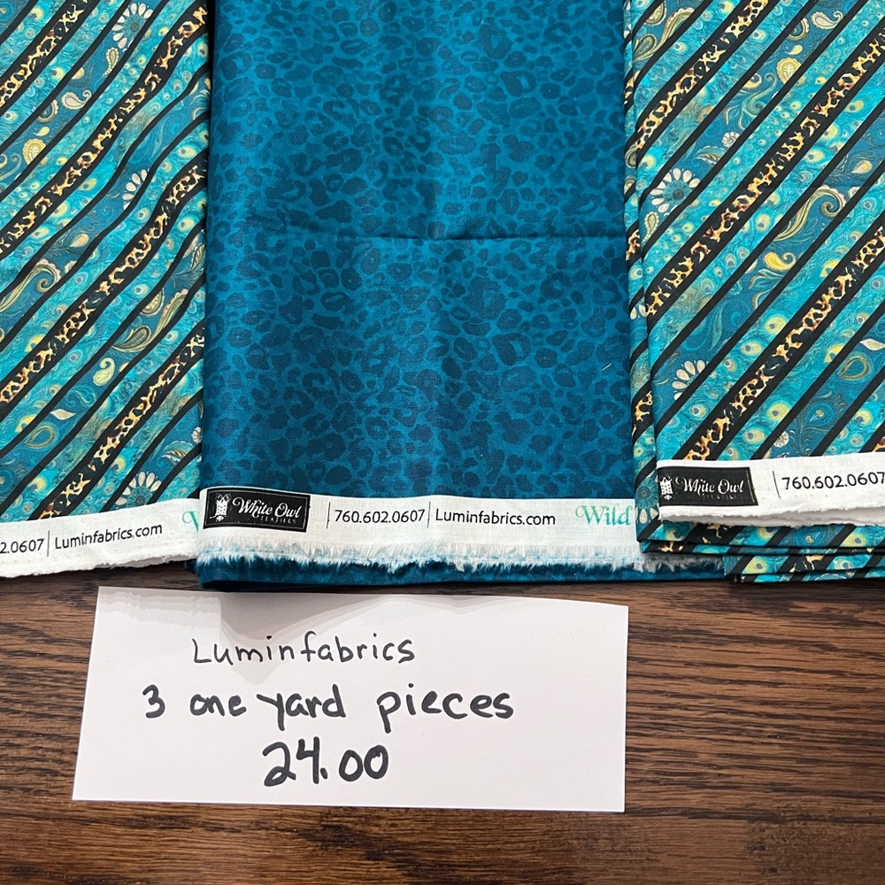 Luminfabrics Teal and Patterned Fabric Bundle